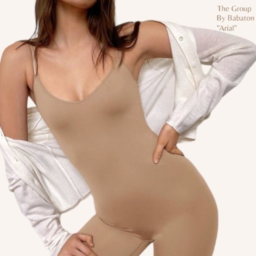 ❗️SOLD❗️Aritzia The Group by Babaton Clay Aerial Seamless Jumpsuit Size L - Picture 1 of 7